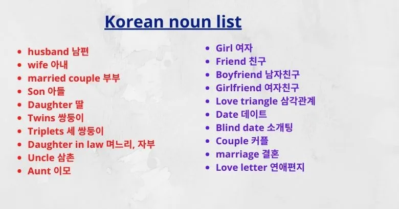 Korean nouns